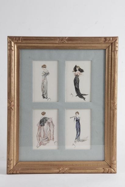 Ecole française vers 1900. Suite de quatre...