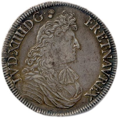 LOUIS XIV 1643 – 1715 

Écu d’argent à la...