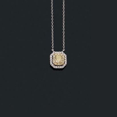 COLLIER
retenant en son centre un diamant...