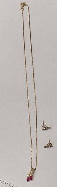 GOLD AND RUBY COLLAR

A pair of gold and...