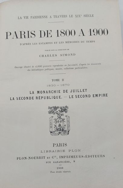 LA VIE PARISIENNE DE 1800 à 1900

3 volumes...