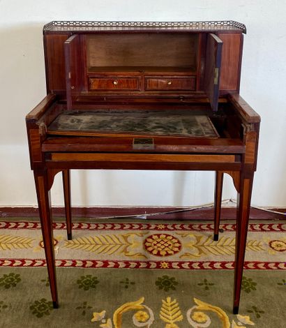 BONHEUR DU JOUR in marquetry opening with...