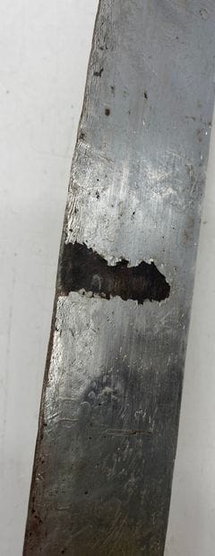 AFRICAN MACHINE in leather scabbard, leather-covered...
