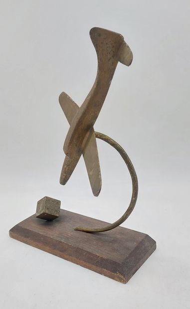 AIRCRAFT

Metal sculpture, wooden base

H...