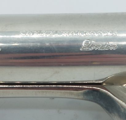 CIGAR CASE and holder with ashtray in silver-plated...