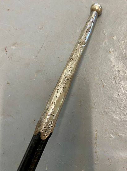 Court sword, silver handle, leather scabbard...