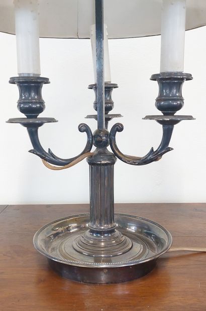 LAMPE BOUILLOTTE in silver-plated bronze,...