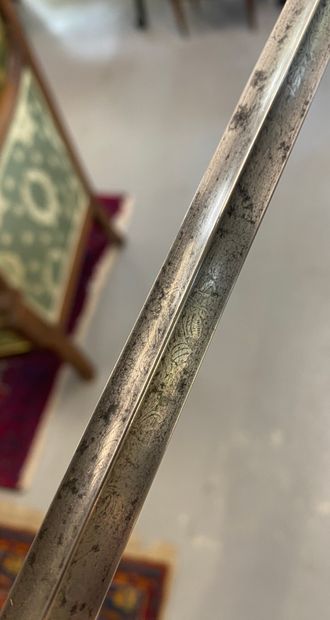 Court sword, silver handle, leather scabbard...