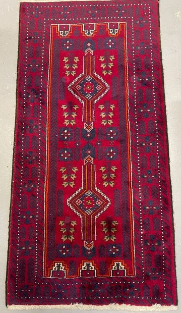 THREE handmade wool RUGS, including one Bellouch...
