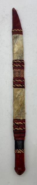 AFRICAN MACHINE in leather scabbard, leather-covered...