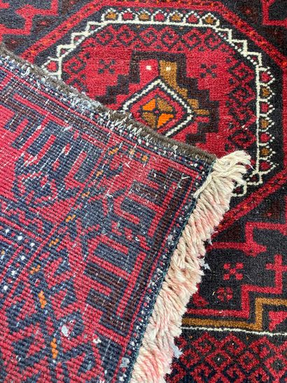 THREE handmade wool RUGS, including one Bellouch...