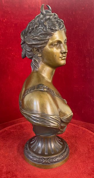 After HOUDON 

Bronze bust of Diana

Signed...