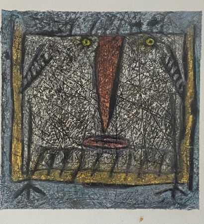 LOT including 6 works under glass (watercolor,...