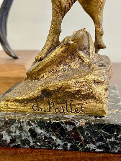 Ch. PAILLET

Gilded bronze cockerel, marble...