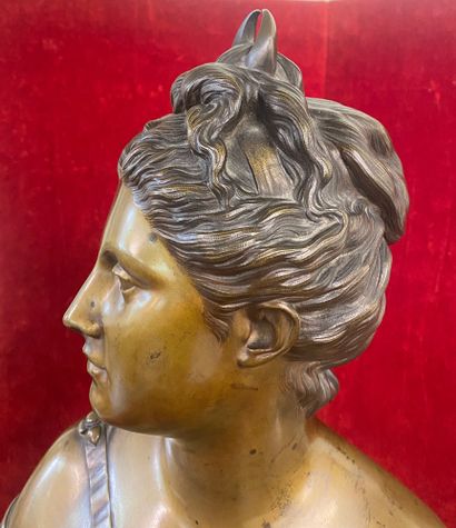 After HOUDON 

Bronze bust of Diana

Signed...