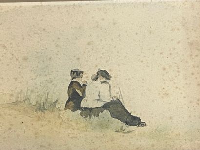 LOT including 6 works under glass (watercolor,...