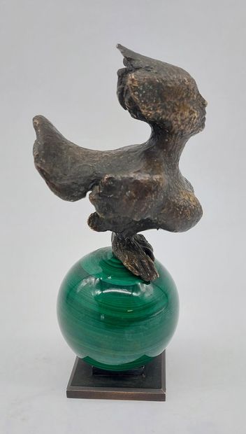 STATUTE in bronze and malachite

H: 14.5...
