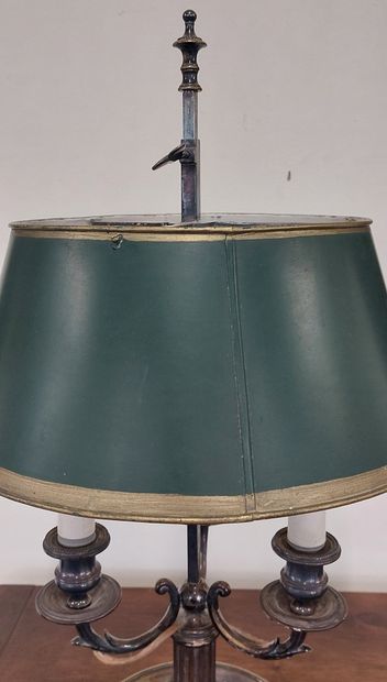 LAMPE BOUILLOTTE in silver-plated bronze,...