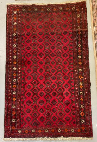 THREE handmade wool RUGS, including one Bellouch...