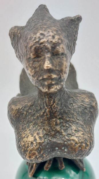 STATUTE in bronze and malachite

H: 14.5...