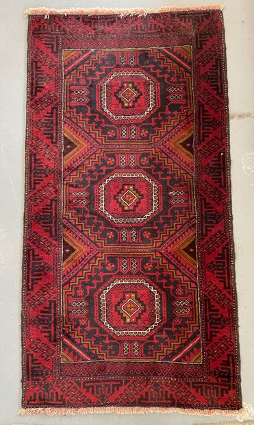 THREE handmade wool RUGS, including one Bellouch...