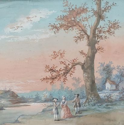 WATERCOLOR AND GOUACHE

People by the river

Signed...