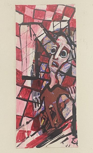 LOT including 6 works under glass (watercolor,...
