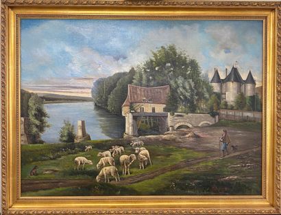HEMERY

Shepherd and his flock

Oil on canvas...