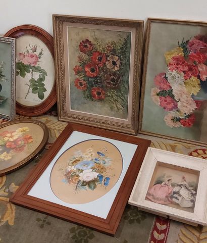 LOT OF PICTURES (watercolors, reproductions,...