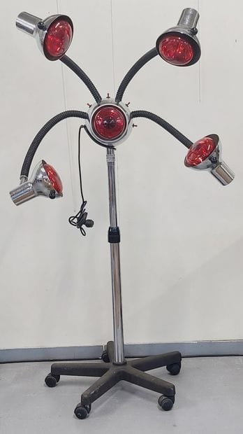 Four-arm infrared HEATING LAMP, chromed metal,...