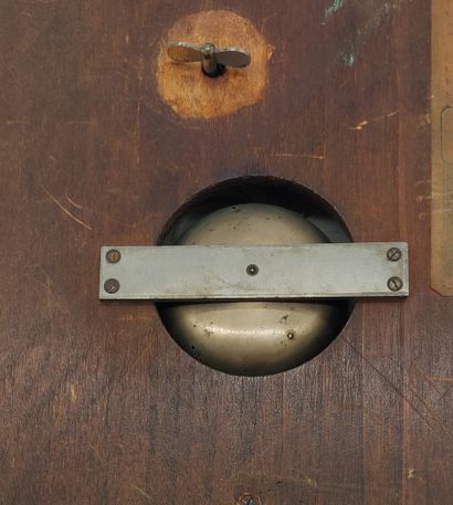 Faience and wood music and bell plate with...