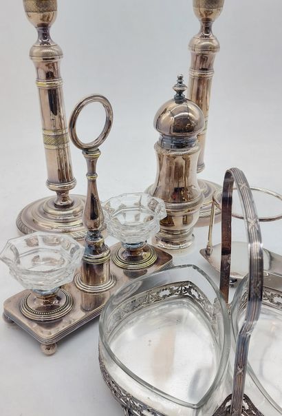 LOT of silver-plated metal including: 

-...