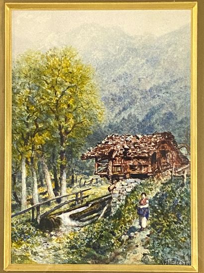 A. HERST

Paysage de montagne et Ferme

Paire...
