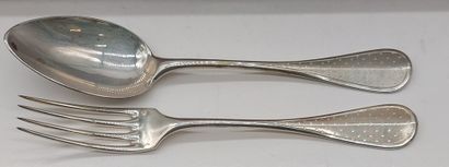 SILVER HOUSEHOLD PART, in its wooden case,...