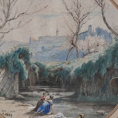A. ORRY

Washerwomen

Signed watercolors

D...