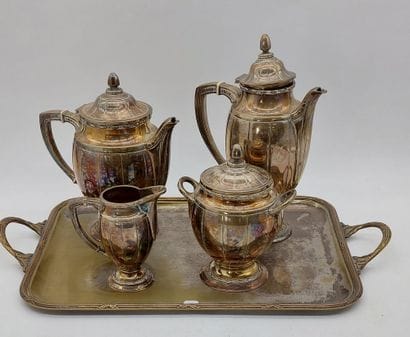 Silver-plated TEA AND COFFEE SET including...