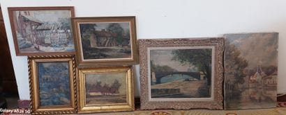 LOT including : 

- Watercolours signed lower...