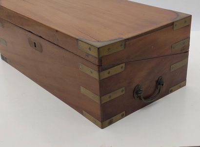 MAHOGANY AND BRASS MARINE SCRIPTORY 

H:...