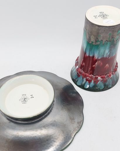 LONGWY Tourmalines

Enamelled vase and bowl...