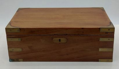 MAHOGANY AND BRASS MARINE SCRIPTORY 

H:...