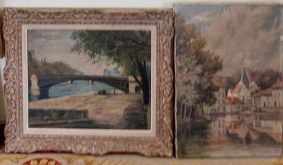 LOT including : 

- Watercolours signed lower...