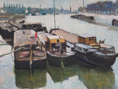 Lionel PAILLETTE

Barge and sailboat

Oil...