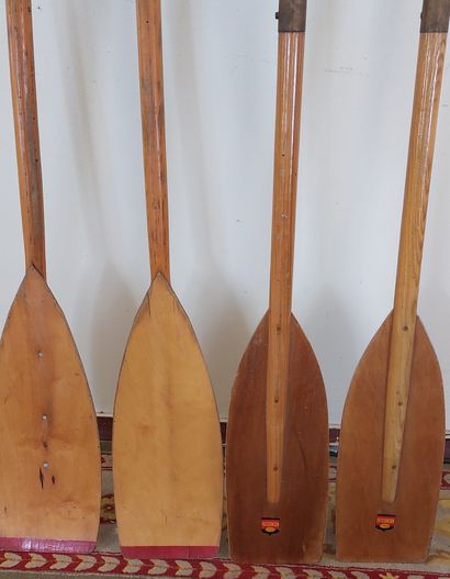 TWO PAIRS OF WOODEN RAMPS