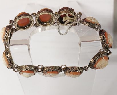 BRACELET adorned with medallion cameos with...