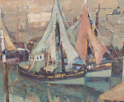 Lionel PAILLETTE

Barge and sailboat

Oil...