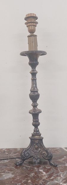 Silver-plated bronze PIQUE-CIERGE mounted...