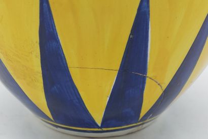 BOCH FRERES

Yellow and blue enamelled vase...