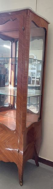 WINDOW in rosewood veneer opening with a...