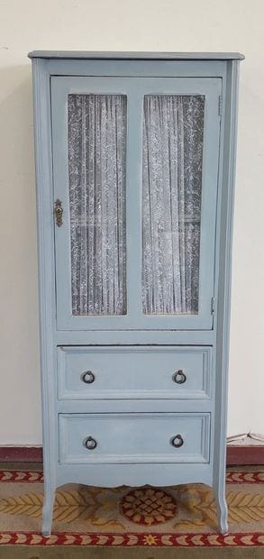 SMALL WINDOW in painted wood opening with...