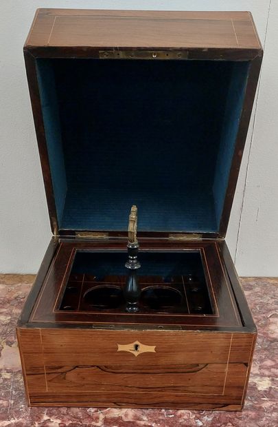 LIQUEUR CELLAR CASE in rosewood veneer with...
